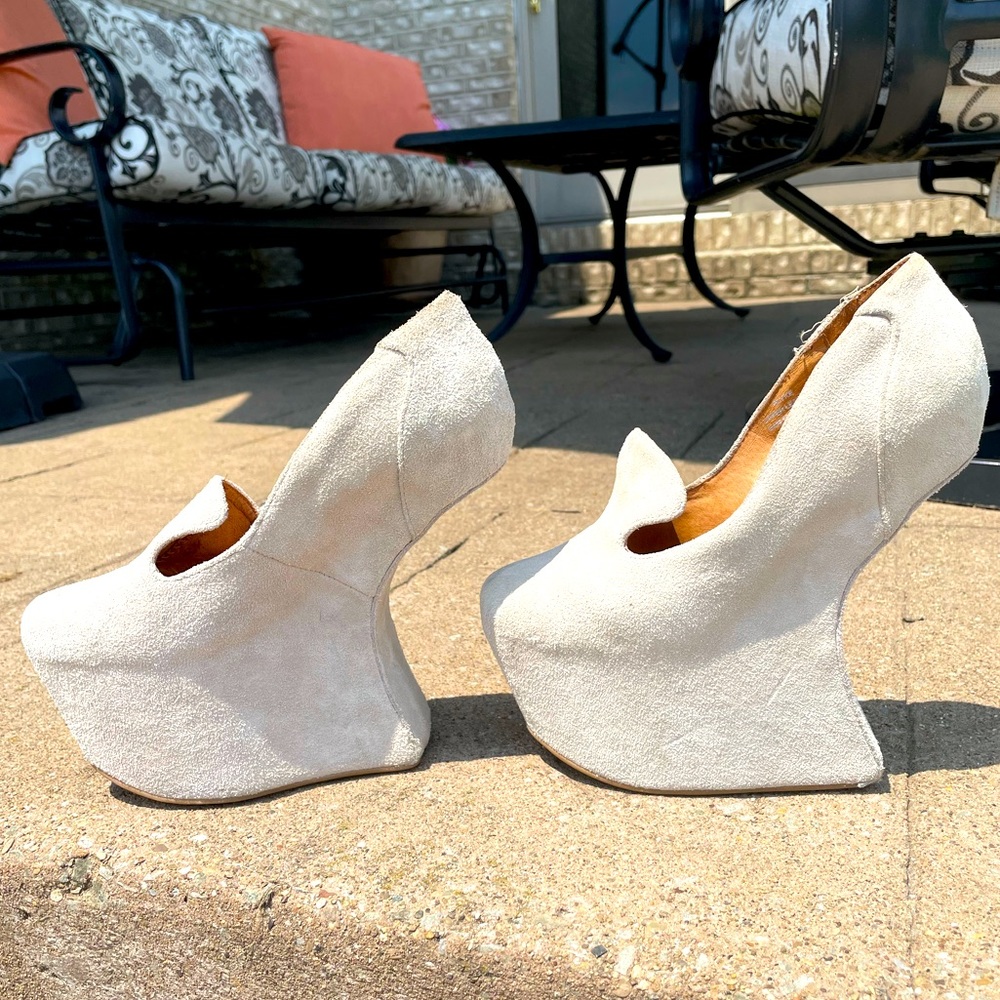 White Suede Jeffrey Campbells